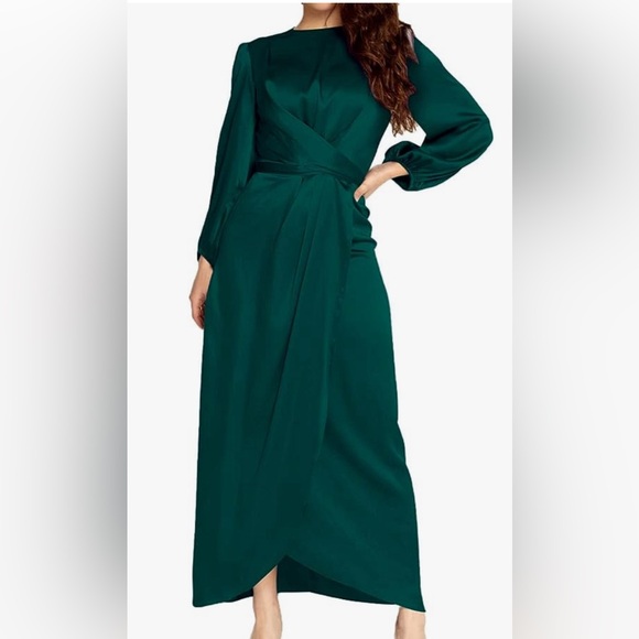 polka dot wrap dress long sleeve Wrap Dress